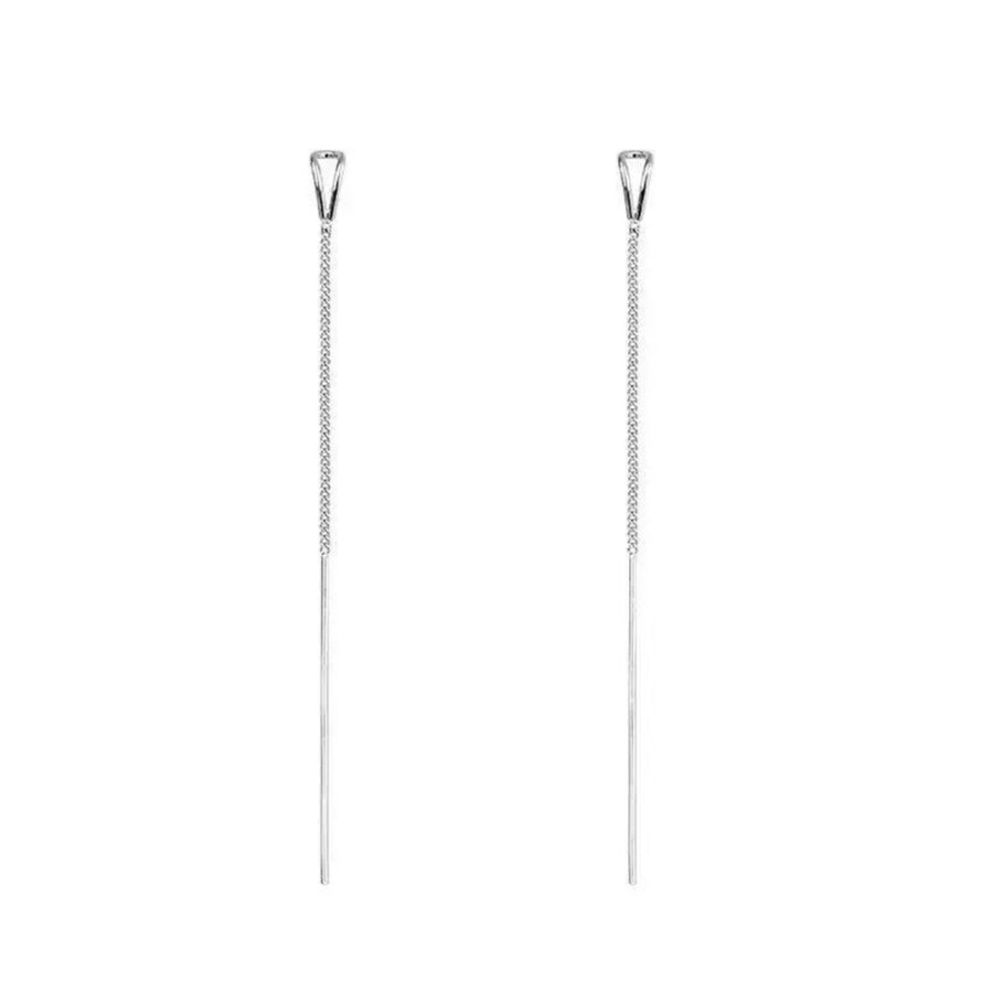925 Sterling Silver Chain Earrings in silver with dangle