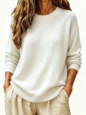 Coffee Brown pullover sweater with hip-length and pullover