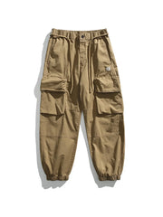 Army Green Men's Full Size Multiple Pockets Sweatpants Set