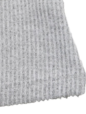 Grey ribbed knit fabric with vertical texture