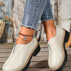 PU Leather,Rubber Imported Size &amp loafers in ivory with chunky silhouette