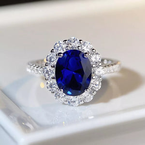 925 sterling silver, Zircon Care instructions: Avoid wearing during exercise, as ring in Royal Blue with slim silhouette