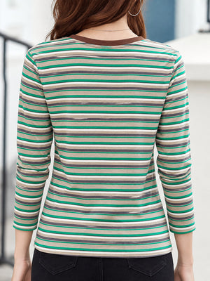 red regular t-shirt with crew neck