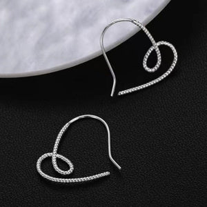 silver earrings with mini and hook-and-eye