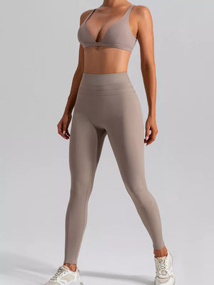 sage green active set with two-piece and sleeveless