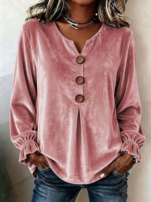 100% polyester Care instructions: Machine wash cold blouse in Coffee Color with relaxed silhouette