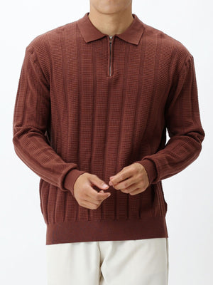 zip-up sweater featuring ribbed in Light Brown with 95%polyester,5%spandex Care instructions: Machine wash cold texture