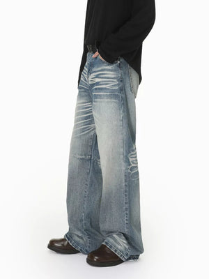 Men S Wide Leg Washed Jeans option 6