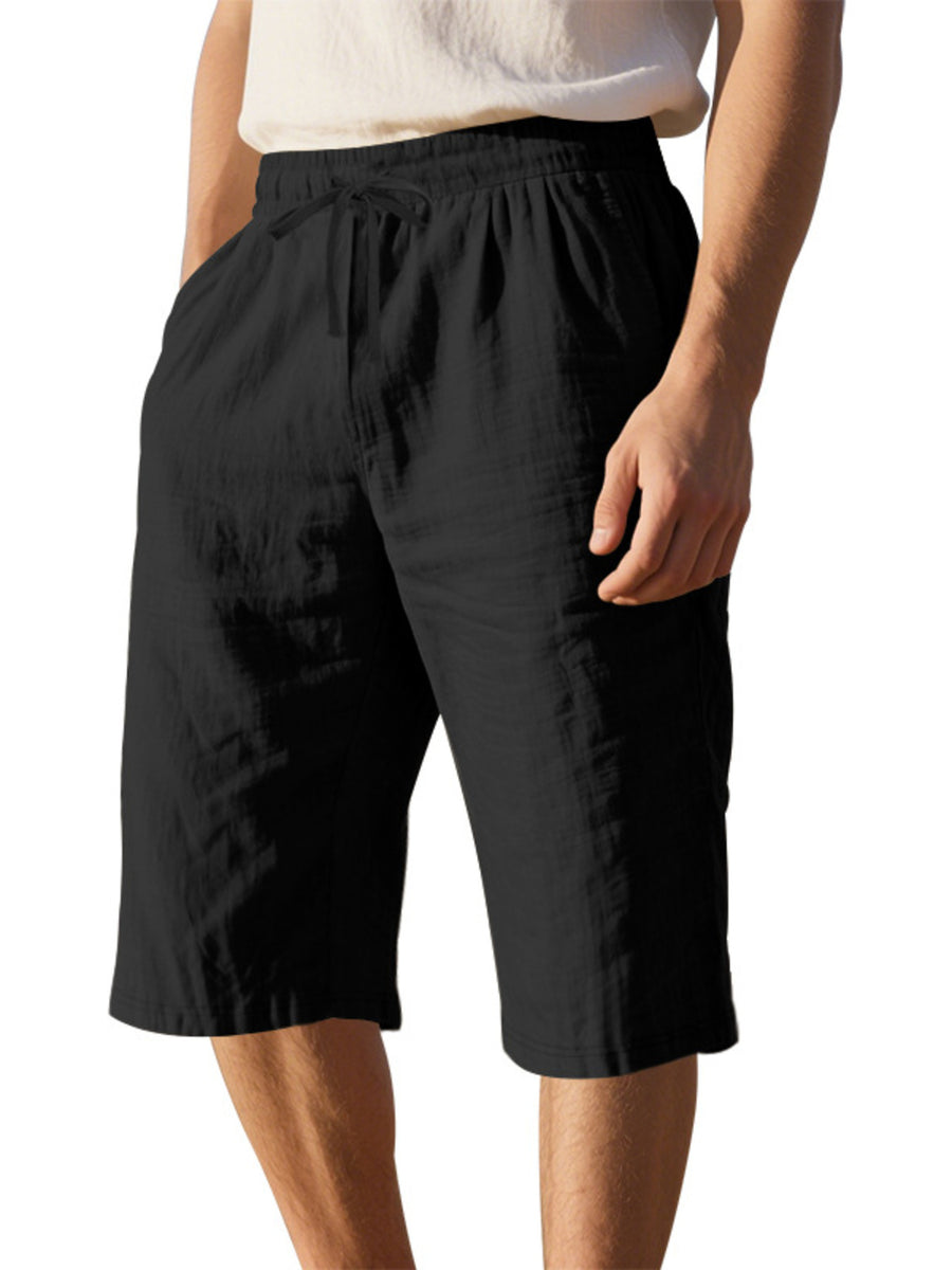 Light Blue Men's Casual Drawstring Bermuda Shorts Plus Size
