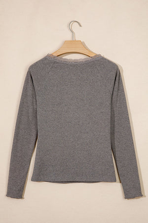 classic henley in Dark Gray with v-neck