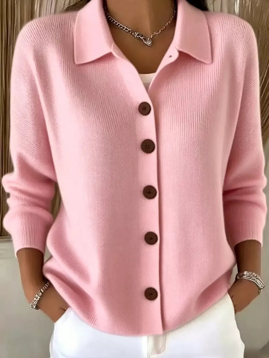 Yellow Button-up Long Sleeve Cardigan