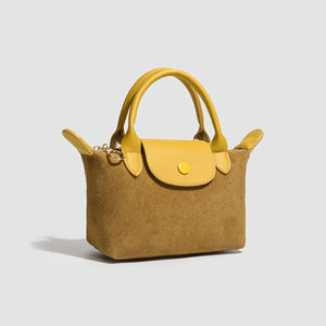 Suede Imported Size &amp crossbody bag in camel with structured silhouette