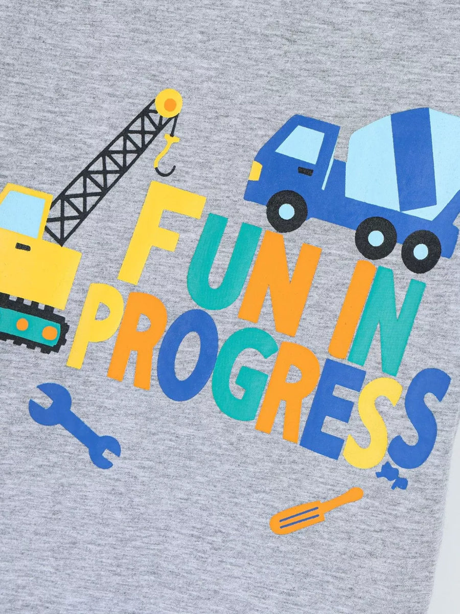 Children's Construction Vehicle Tee And Shorts Set option 4