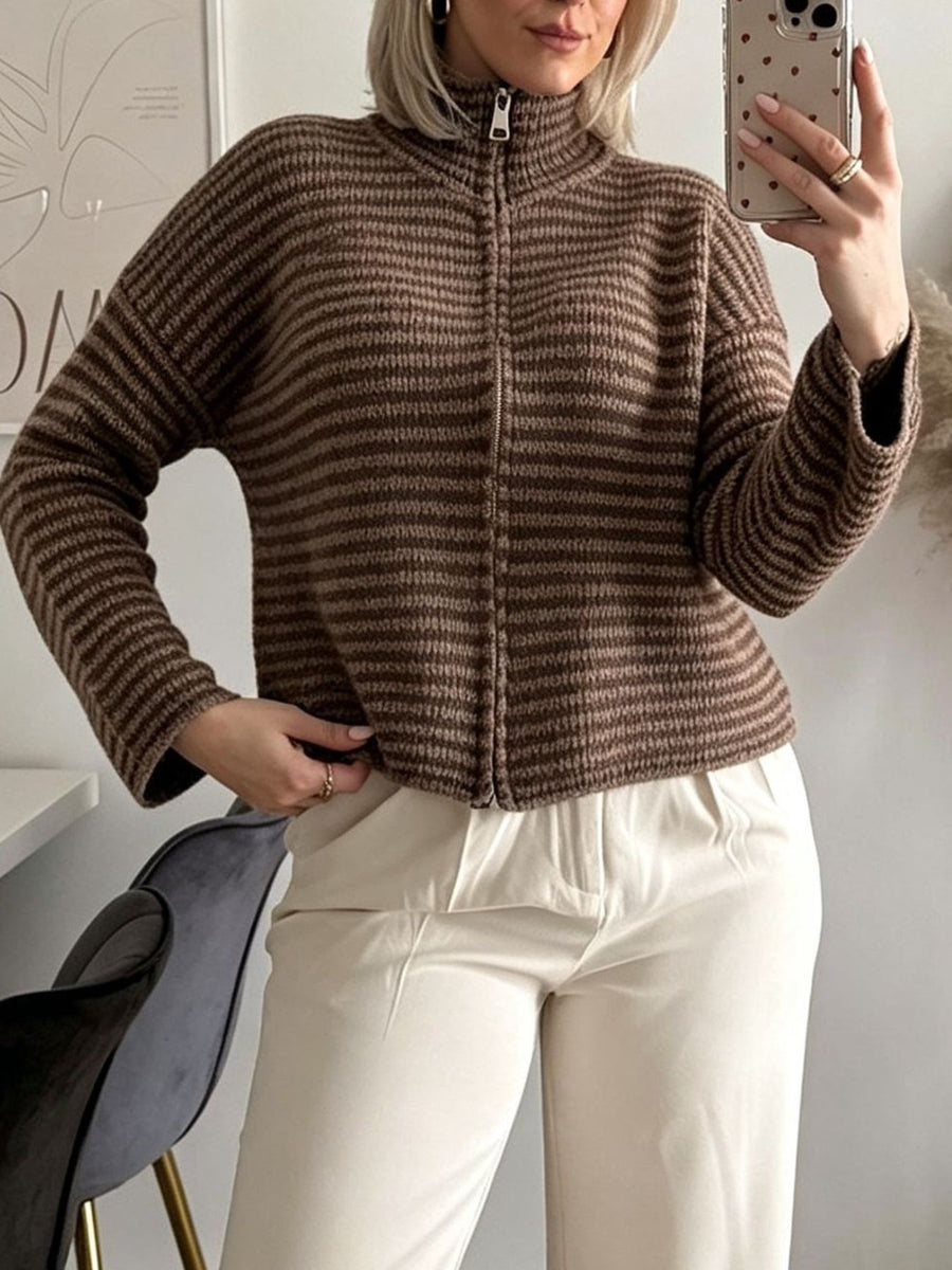 Coffee Powder relaxed cardigan with collared
