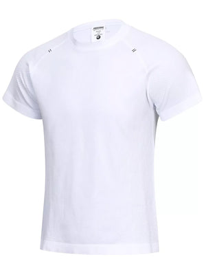 White with Men's Textured Knit Short Sleeve T-shirt in White