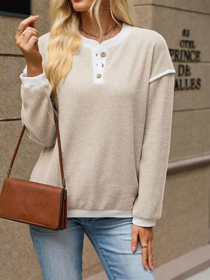 modern henley in Brown with henley