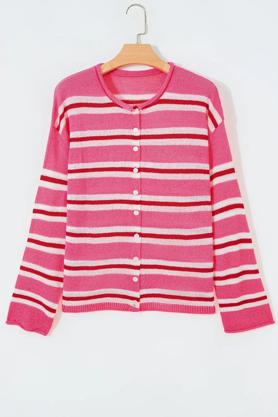 Striped Button-up Cardigan option 7
