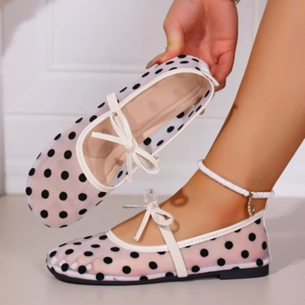 Mesh, Rubber Imported Size &amp flats in White with ballet flat silhouette