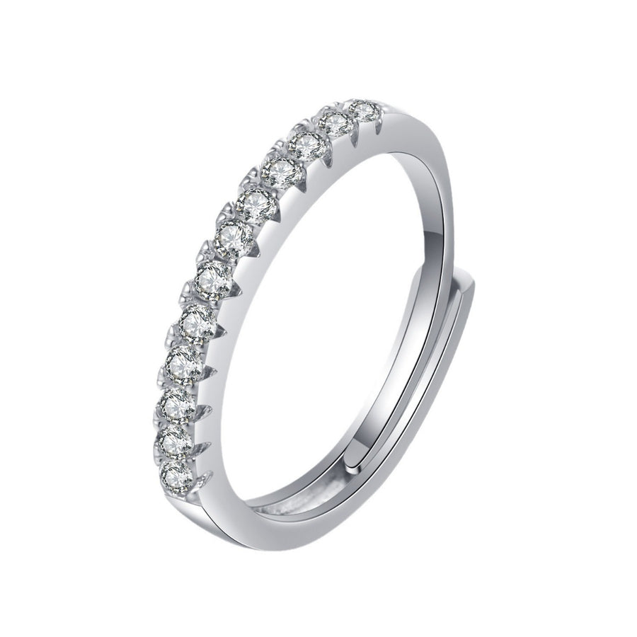 925 Sterling Silver 0.3ct Moissanite Ring in silver with moissanite stones