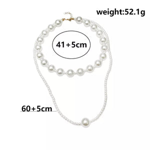 Elegant Double Layer Pearl Necklace option 7