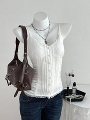 Smocked Lace Detail Cami