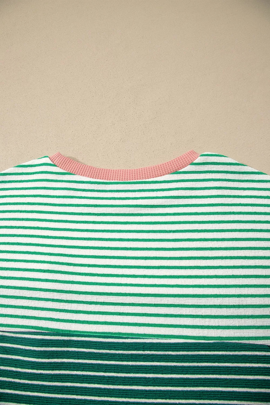 Stripe Contrast Color Block Relaxed Tee option 5