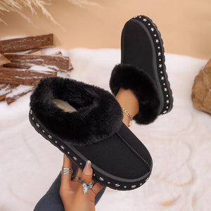 Brown ankle boots with ankle-length and slip-on