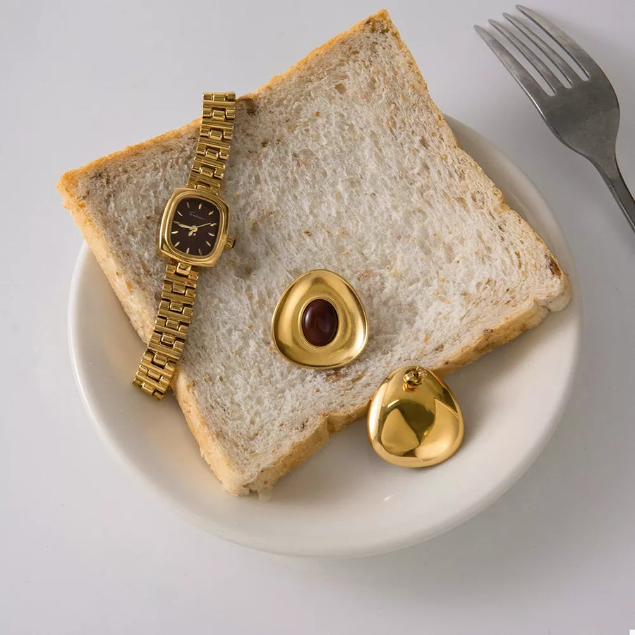 18K Gold-Plated,Resin,Stainless Steel Care instructions: Avoid wearing during ex earrings in Gold with regular silhouette