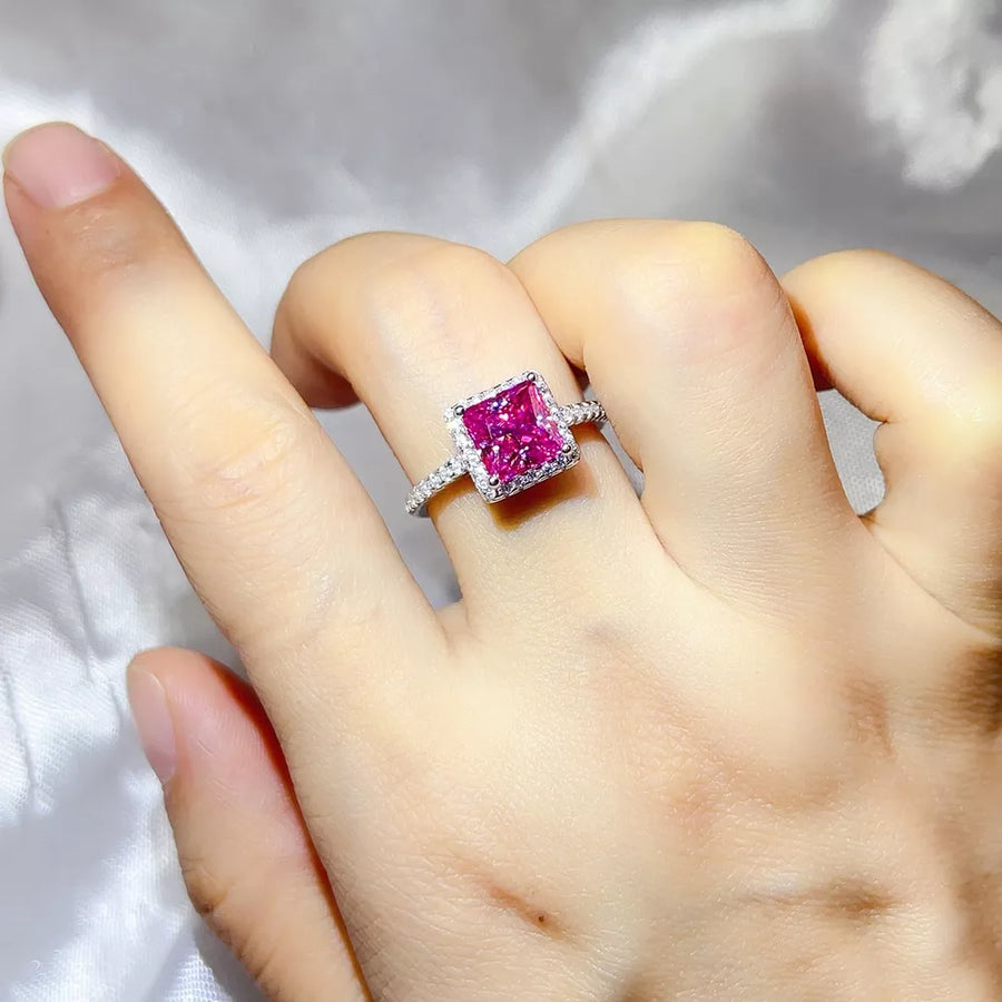 Radiant Cut 925 Sterling Silver Moissanite Ring option 3