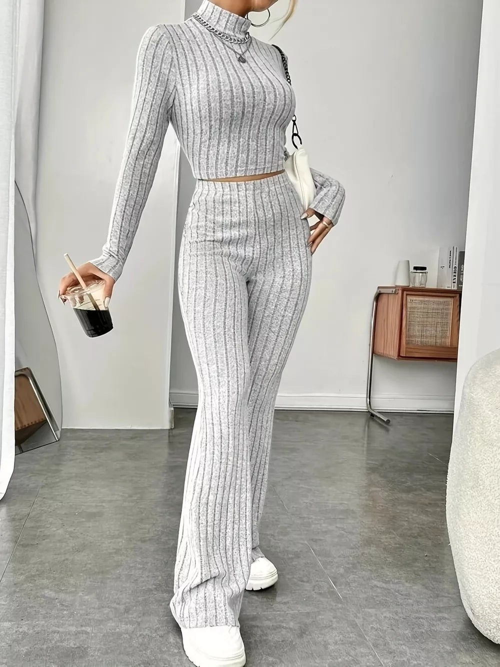 Two-Piece Sweater Sets in Black