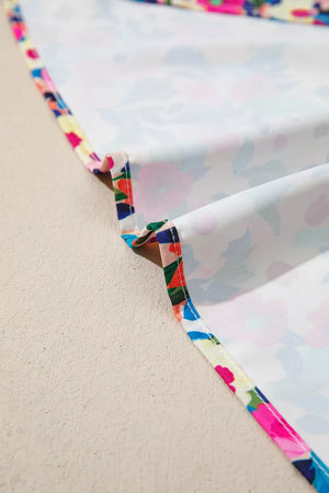 Flower Print Frilled Collar Puff Sleeve Blouse option 10