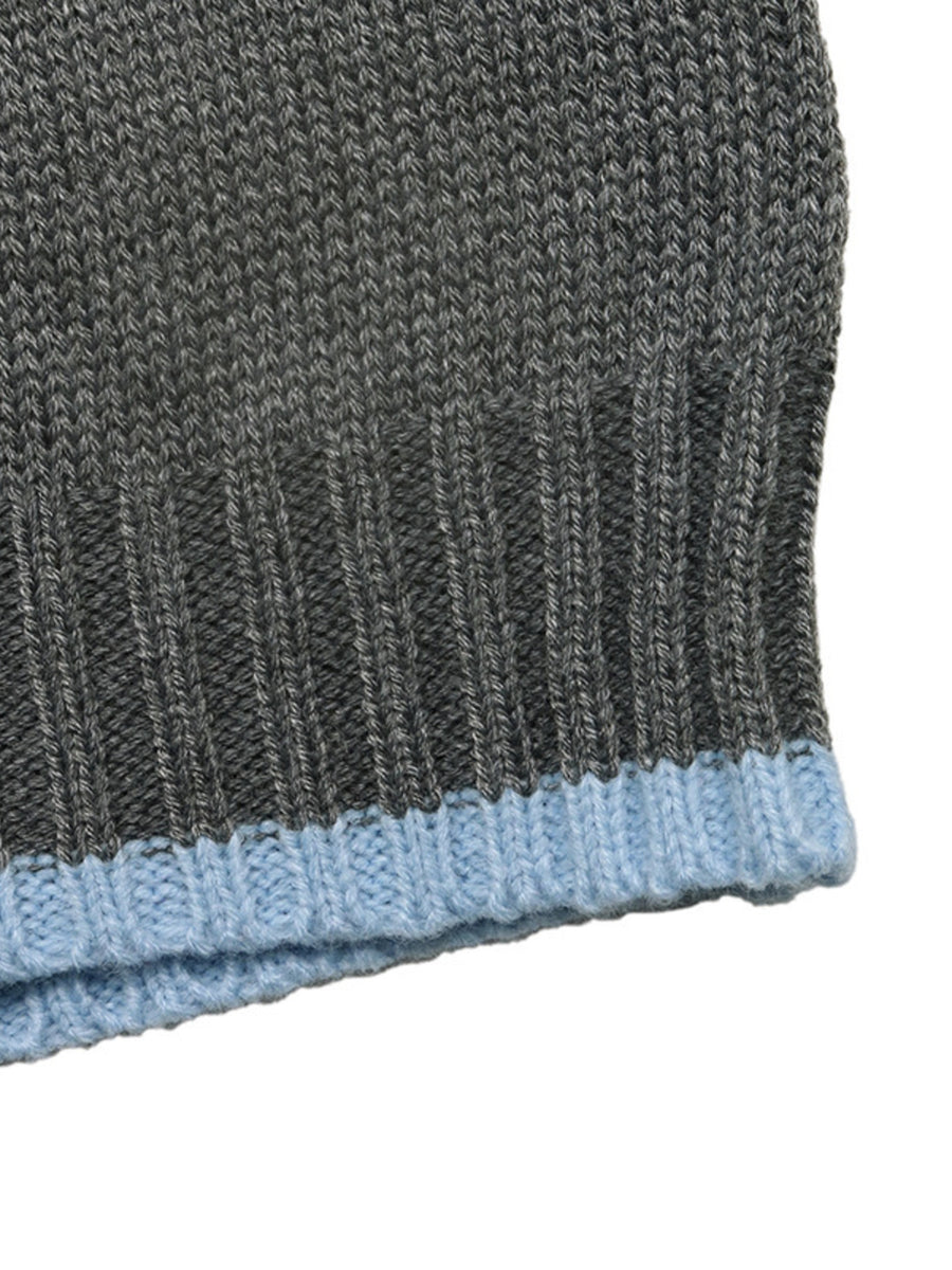 Dark Gray relaxed crewneck sweater with crew neck