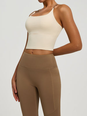 sports bra in Dusty Pink with moisture-wicking and cropped