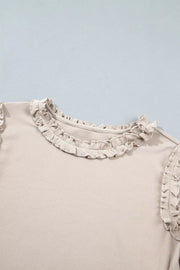 ivory fitted blouse with round neck