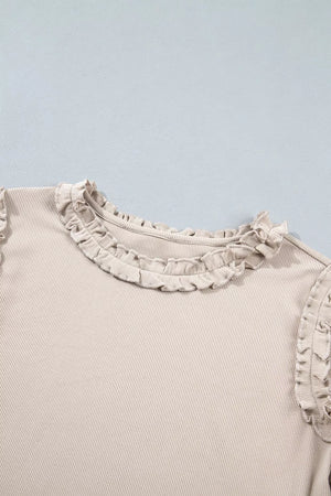 ivory fitted blouse with round neck