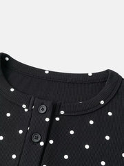 cardigan in Black with polka dot and buttoned