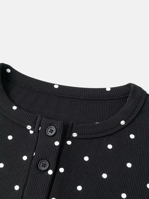 cardigan in Black with polka dot and buttoned