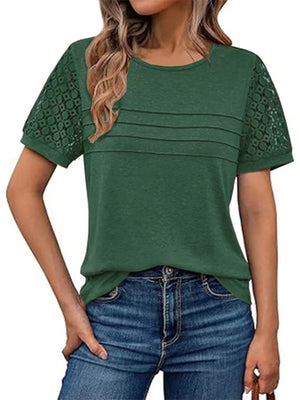 t-shirt in Burgundy with lace and hip-length