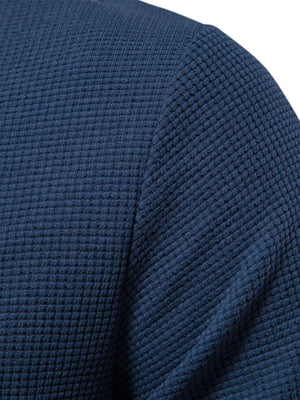 Caramel Textured Thermal Pocket Tee with Minimalist Detail