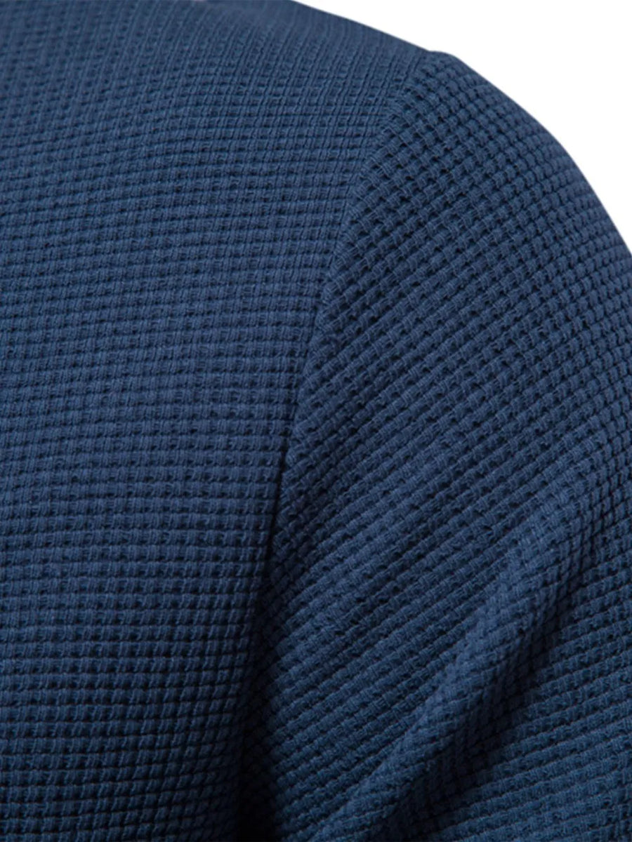Caramel Textured Thermal Pocket Tee with Minimalist Detail