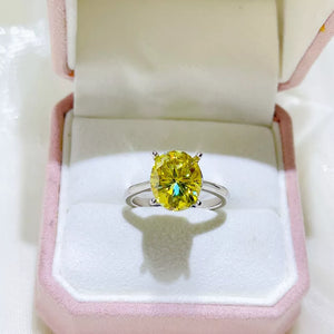 Oval Solitaire 0.5 Carat Moissanite Sterling Silver Ring option 4