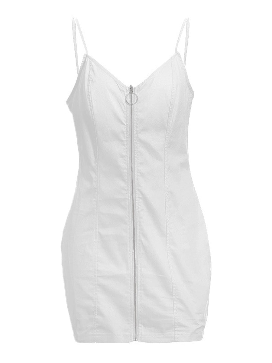 At least 95% polyester, blended with spandex bodycon dress in Black with fitted silhouette