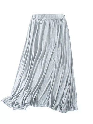 A-line Slit Maxi Skirt in Black