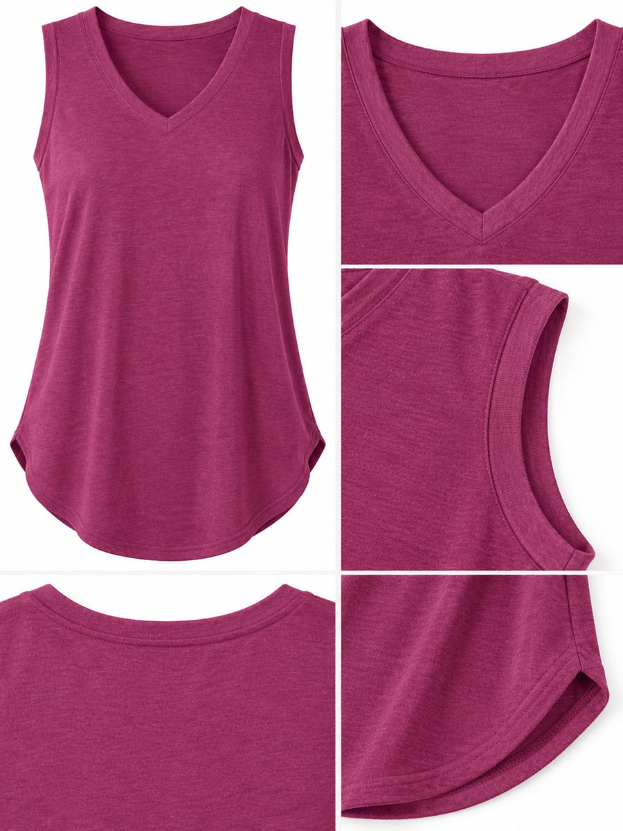 tank top in Green with relaxed fit and hip-length