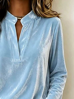 Gold blouse with hip-length and pullover
