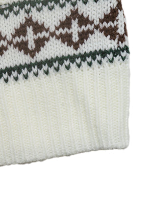 Beige regular pullover sweater with crew neck