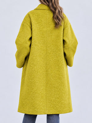 Red oversized overcoat with notch lapel