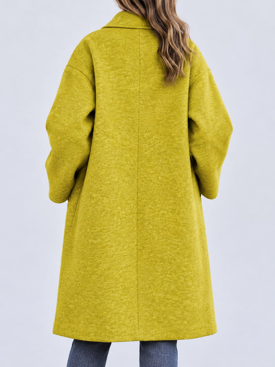 Red oversized overcoat with notch lapel
