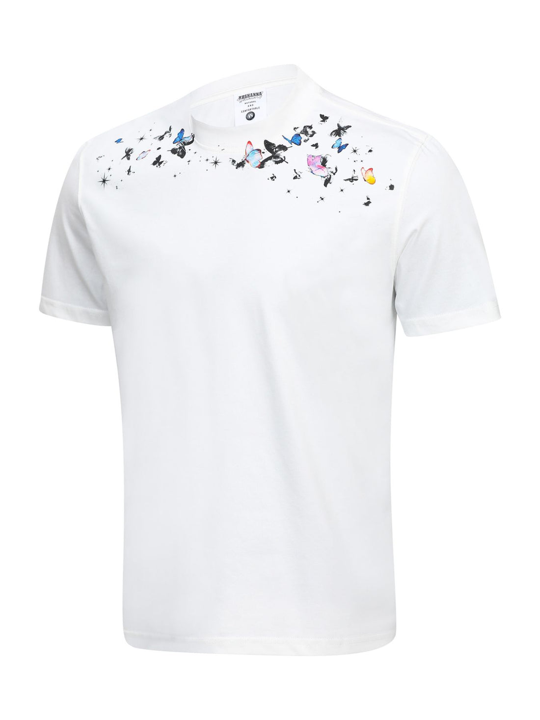 White t-shirt with pullover and butterfly