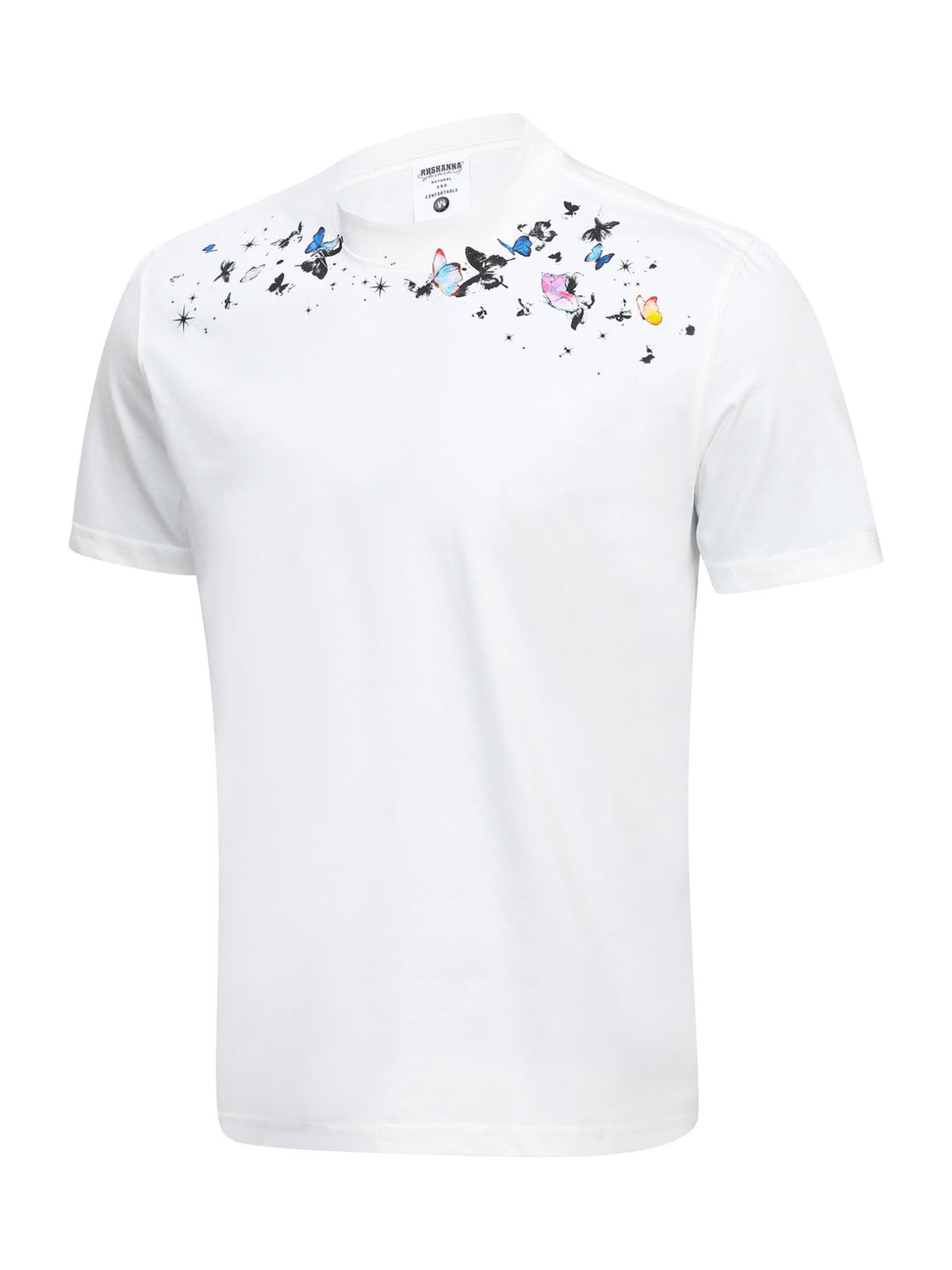 White t-shirt with pullover and butterfly